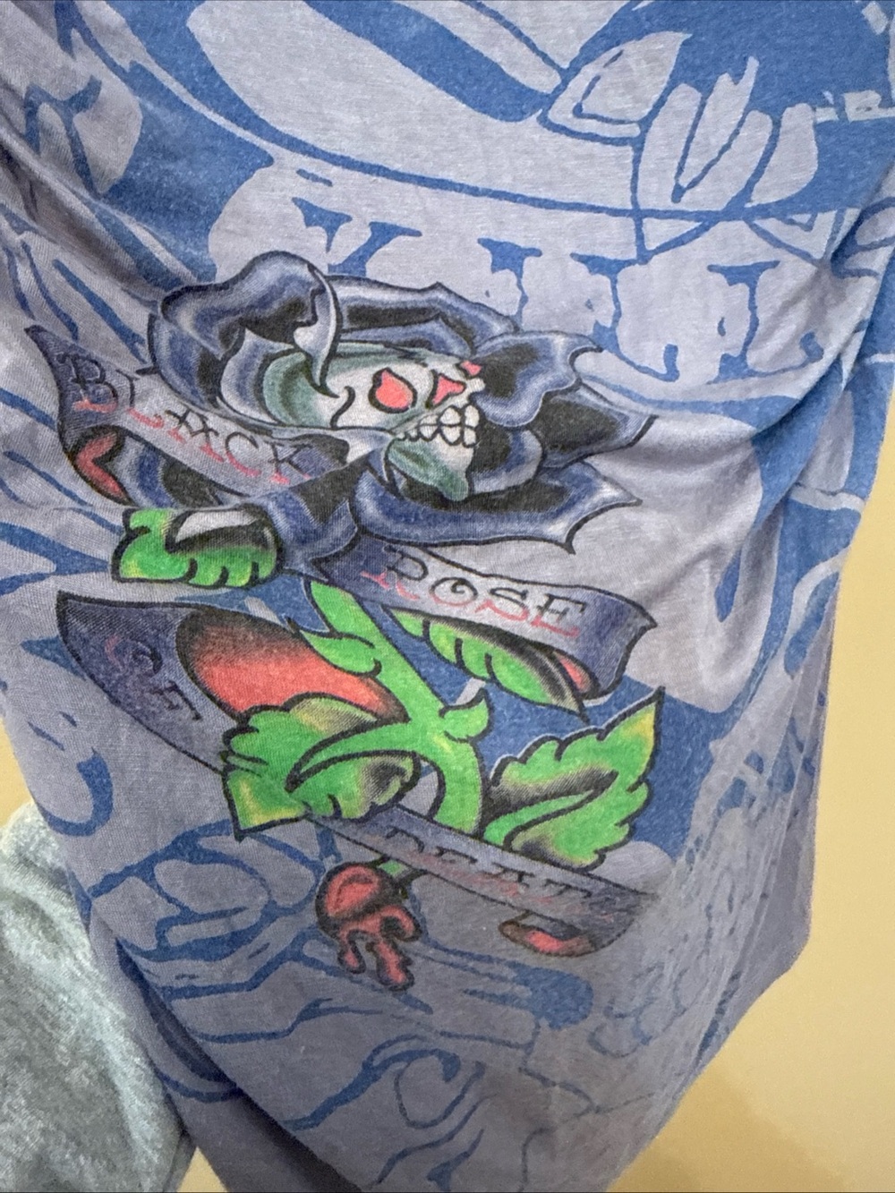 Ed Hardy Light Blue Strapless Graphic Dress - Picture 10 of 10